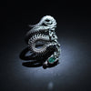 Emerald & Sapphire Embellished Dragon Skeleton Ring - Holy Buyble