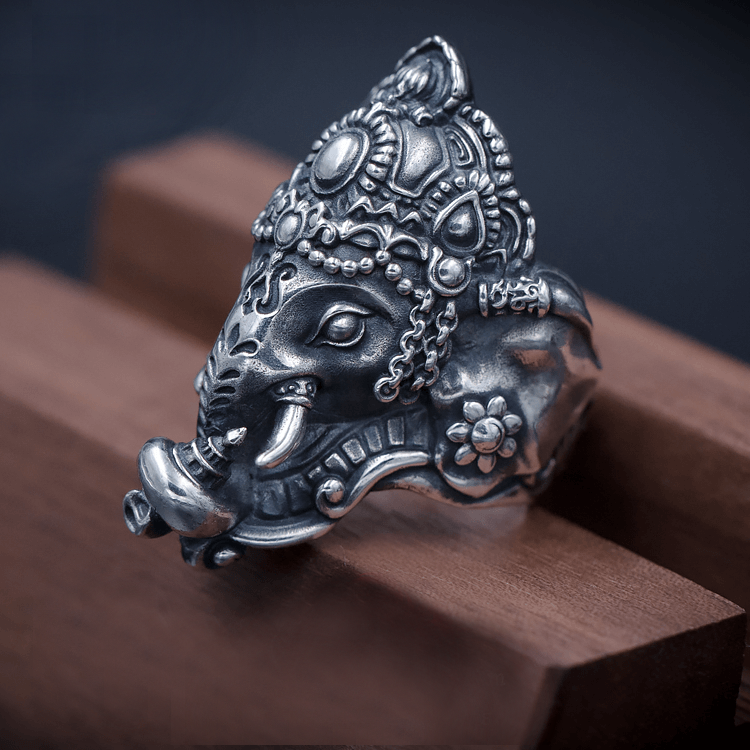 Buy Brass Ganesha Ring Jewelry Design Includes Branded Packaging Silver Sun  Style Handmade From Bali Online in India - Etsy