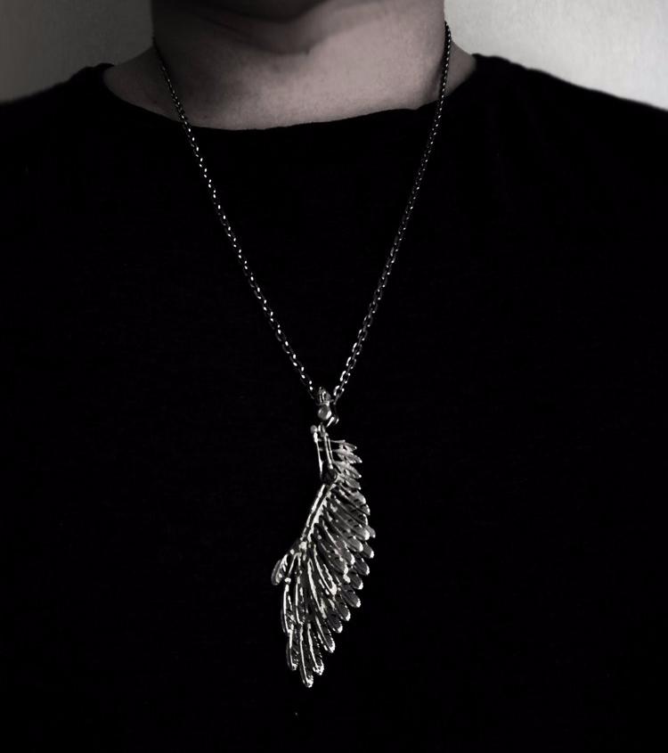 Realistic Silver Wing Necklace - Holy Buyble