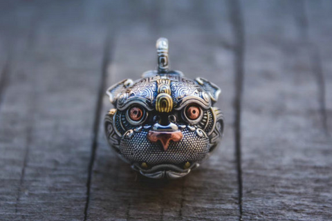 Guardian of Fortune Tribal Foo Dog Lion Ring