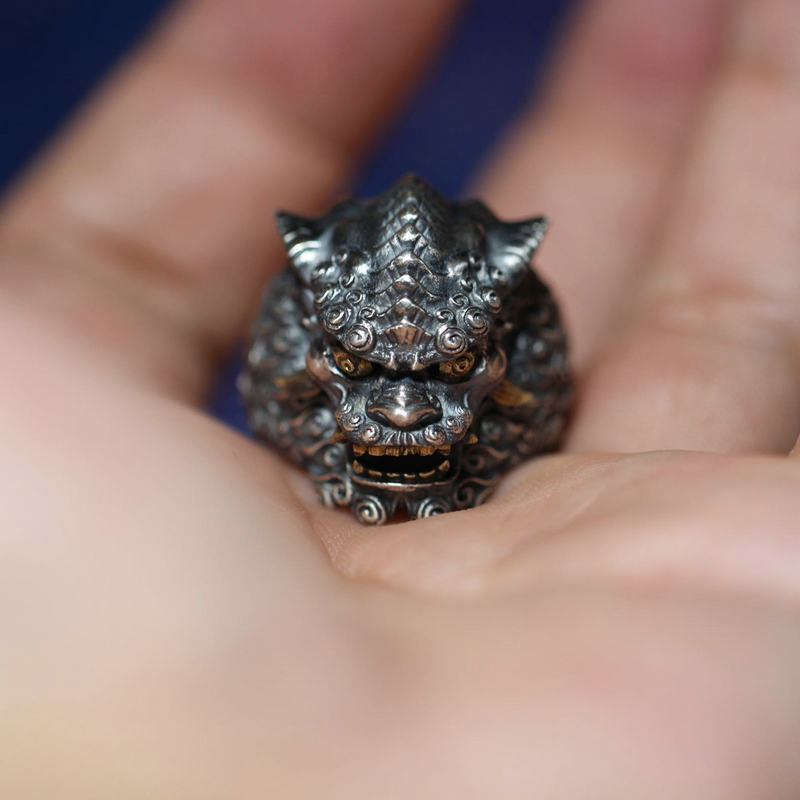 Guardian of Good Fortune Foo Dog Lion Ring - Holy Buyble