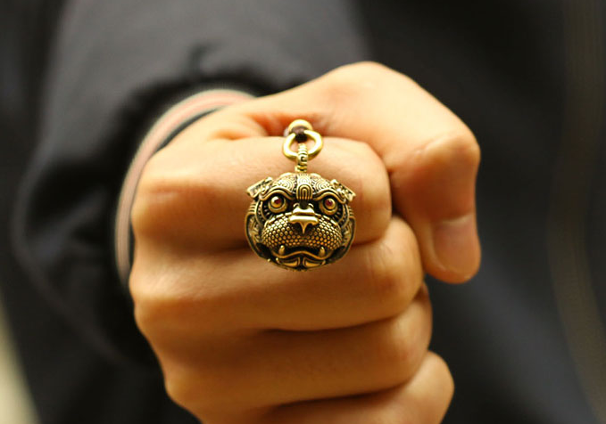 Foo Dog Lion Tiger Key Ring Key Chain Pendant