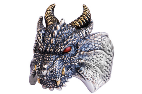 Little Monster Horned Dragon Ring
