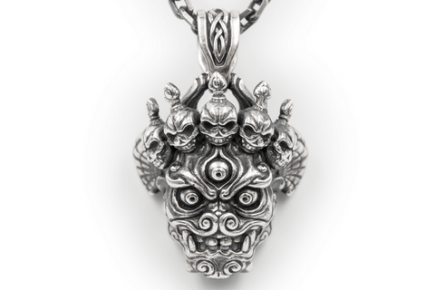 Deer Antler Buddha & Demon Pendant