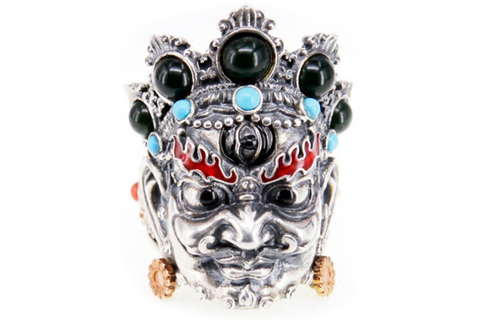 Spartacus Mask Silver Ring