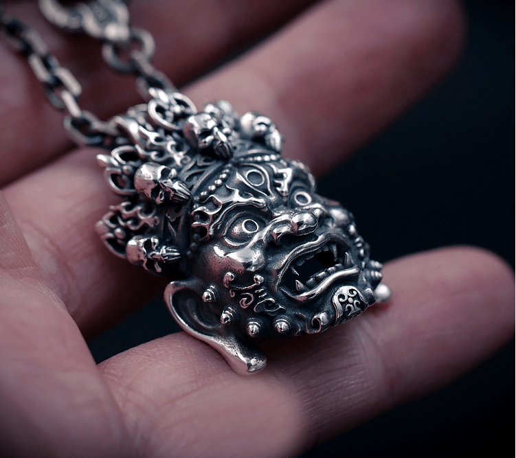 Mahākāla God of Fortune Silver Pendant - Holy Buyble