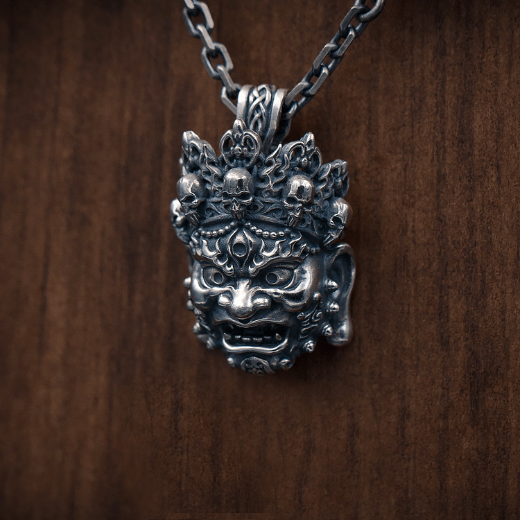 Mahākāla God of Fortune Silver Pendant - Holy Buyble