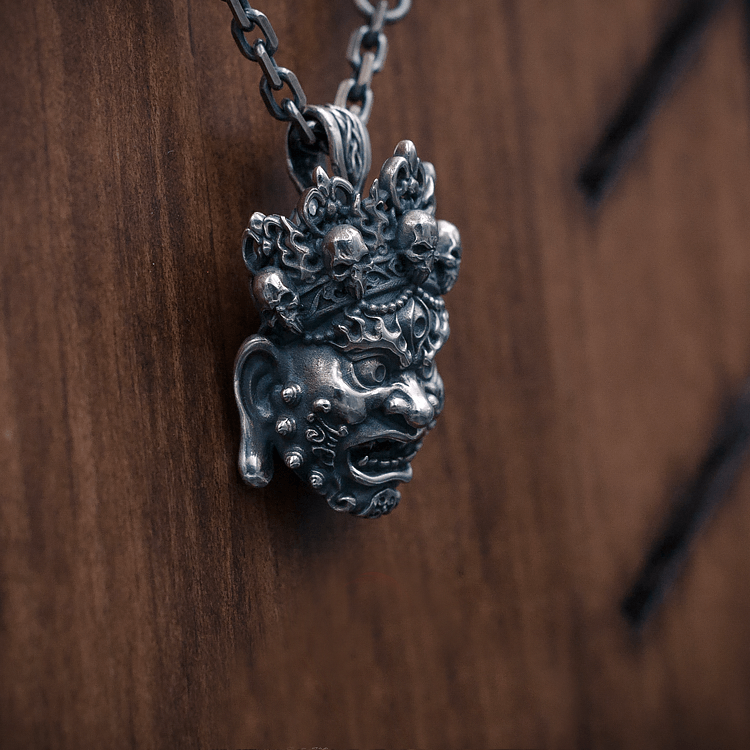 Mahākāla God of Fortune Silver Pendant - Holy Buyble