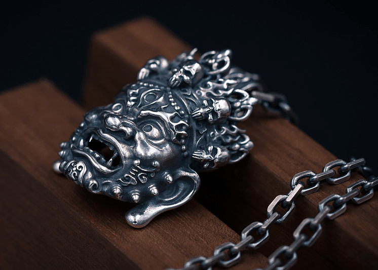 Mahākāla God of Fortune Silver Pendant - Holy Buyble