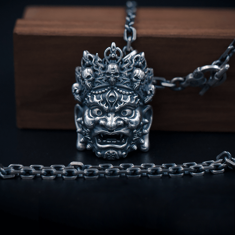 Mahākāla God of Fortune Silver Pendant - Holy Buyble