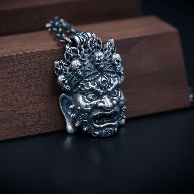 Mahākāla God of Fortune Silver Pendant - Holy Buyble