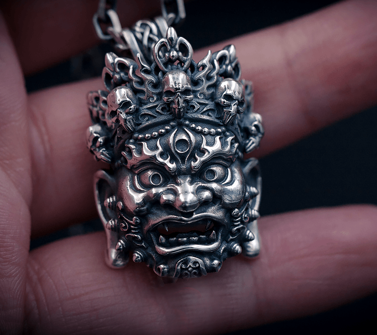 Mahākāla God of Fortune Silver Pendant - Holy Buyble