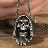 Grim Reaper Vampire Skull Pendant Necklace