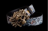 Hand Painted Sugar Skull Leather Belt - Holy Buyble