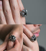 Claw & Skull Black Agate Silver Ring - Holy Buyble