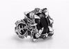 Claw & Skull Black Agate Silver Ring - Holy Buyble