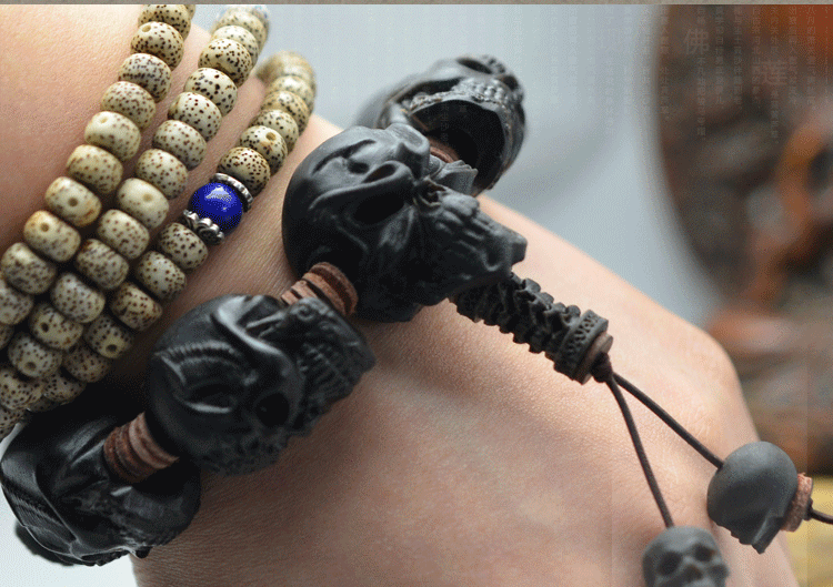 Buffalo Horn Black Skull Bracelet - Holy Buyble