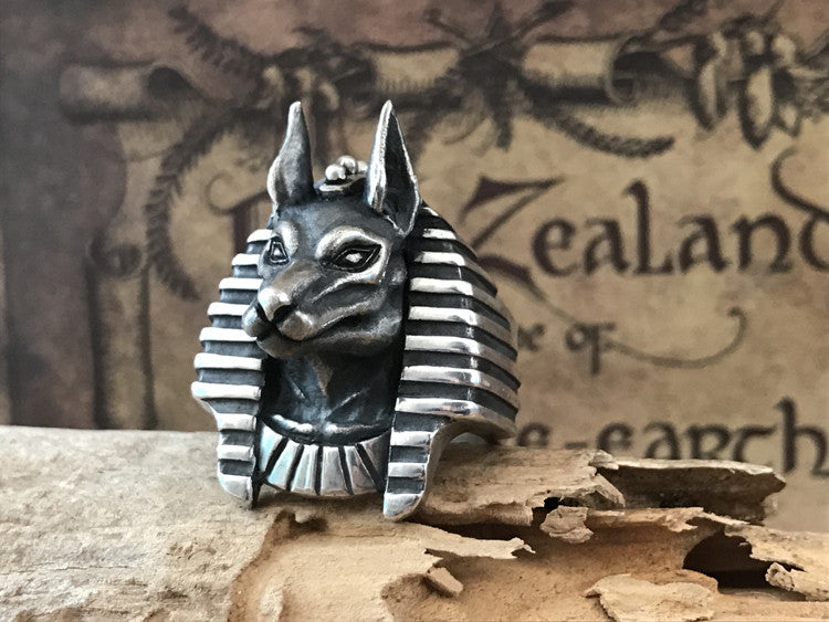 Egyptian God Anubis Silver Ring - Holy Buyble