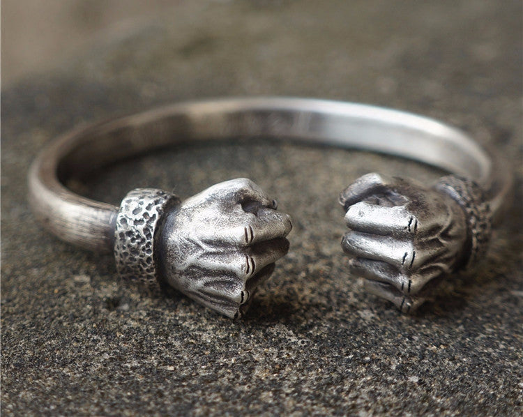 Power Fist Silver Bracelet - Holy Buyble