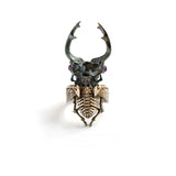 Hercules Beetle Skeleton Silver Ring - Holy Buyble