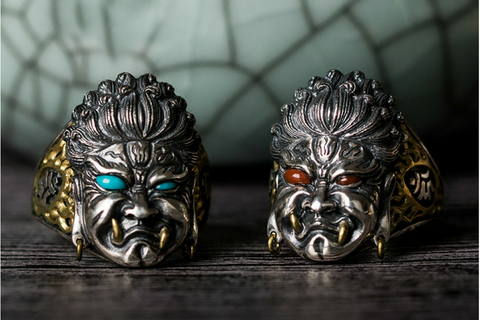 MAHĀKĀLA God of Fortune Silver Ring