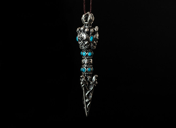 Mahākāla Dagger Silver Pendant - Holy Buyble