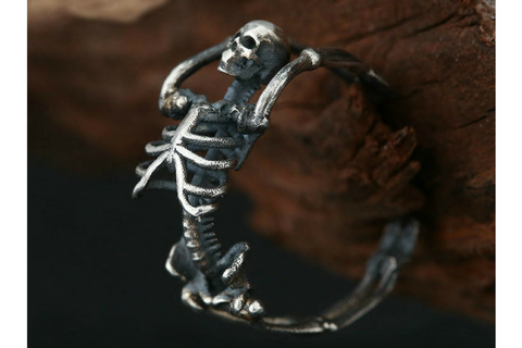 Mammoth Ivory Fossil Foo Dog Ring