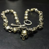 Skull Chain Silver & Brass Necklace - Holy Buyble