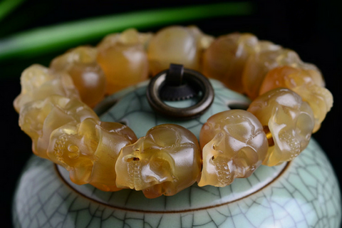 Ash Ghost Bone Sculpture Skull Bracelet