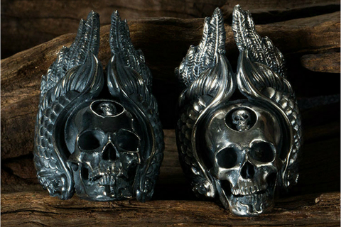 Brass Warrior Skull & Hook Lighter
