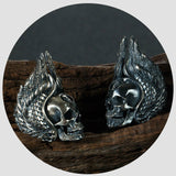 Winged Native American Skull Silver Ring - Holy Buyble
