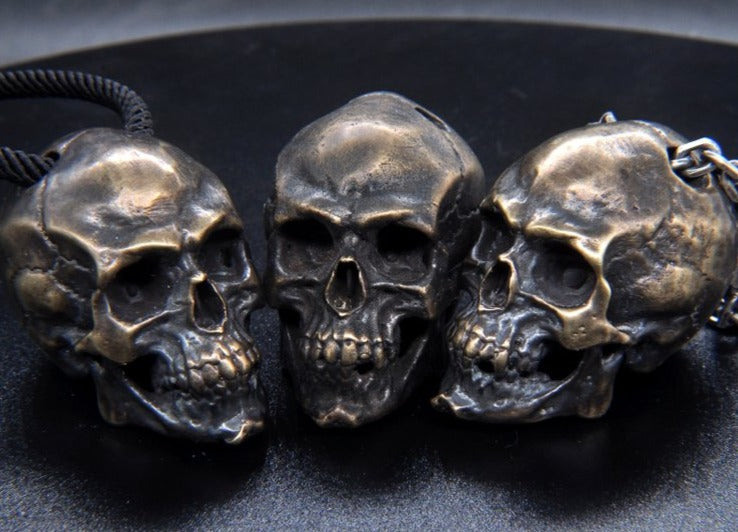 Solid Brass Skull Pendant