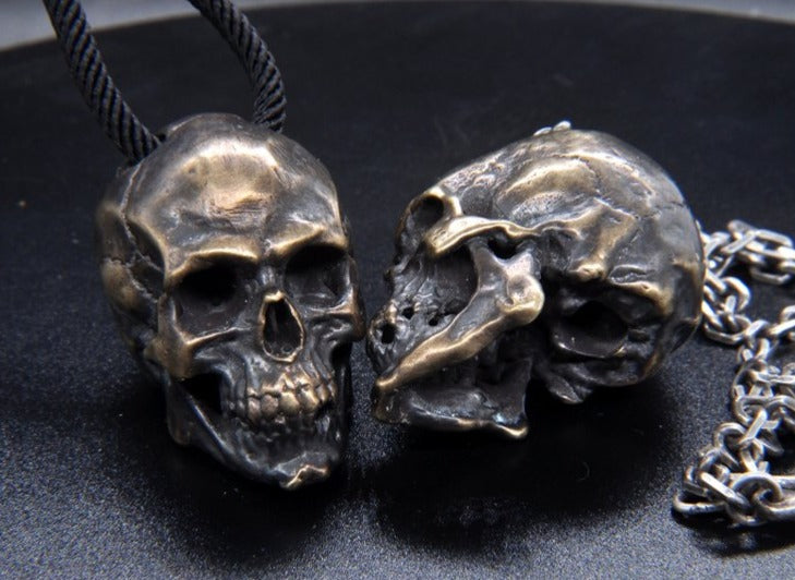 Solid Brass Skull Pendant