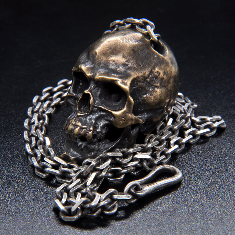 Solid Brass Skull Pendant