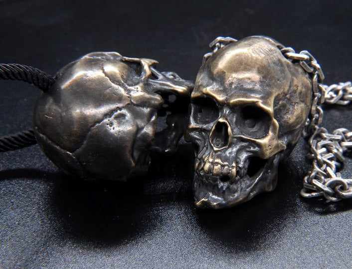 Solid Brass Skull Pendant