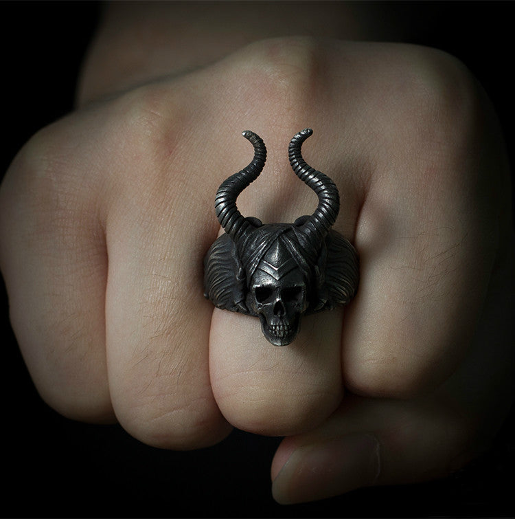 Maleficent Horned Skull Ring - Holy Buyble