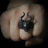 Maleficent Horned Skull Ring - Holy Buyble