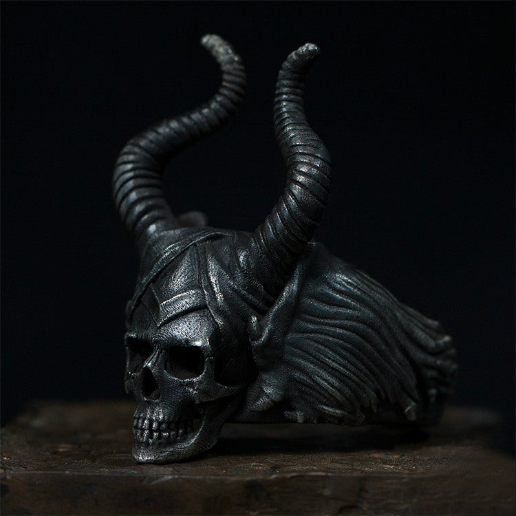 Maleficent Horned Skull Ring - Holy Buyble