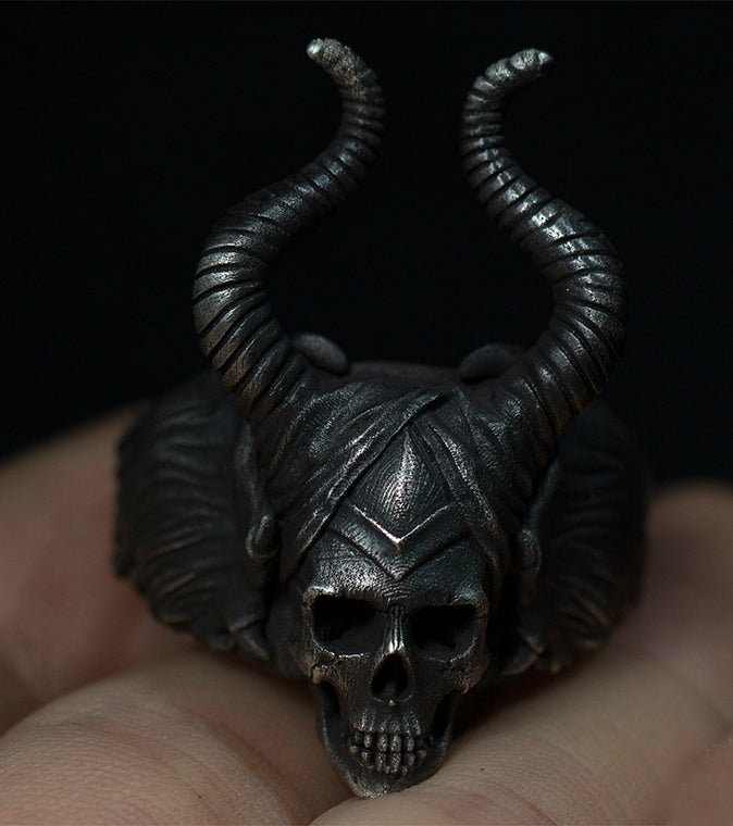 Maleficent Horned Skull Ring - Holy Buyble