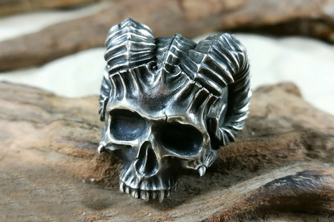 Horned Skull Satan Earring