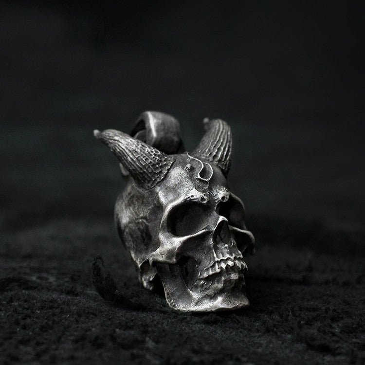 Horned Demon Skull Pendant - Holy Buyble
