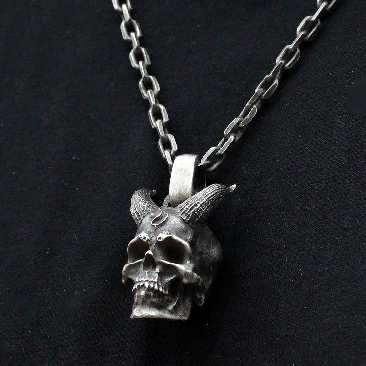 Horned Demon Skull Pendant - Holy Buyble