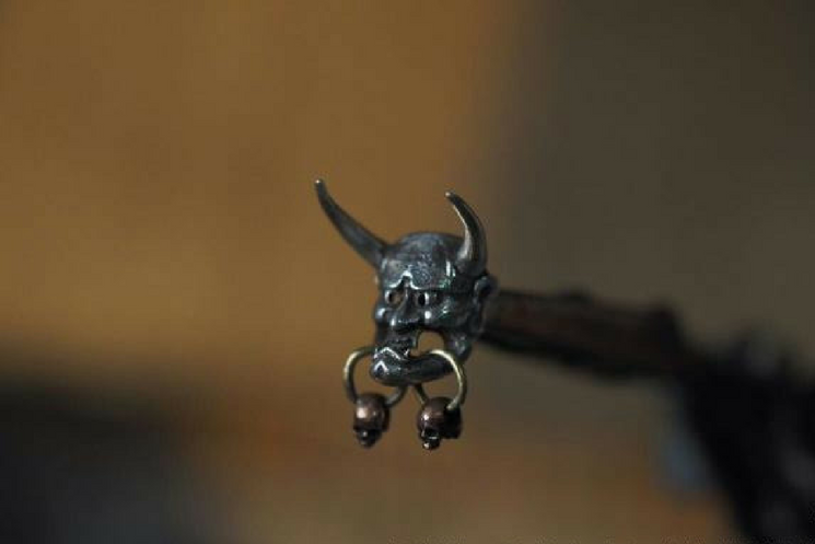 Japanese Demon Oni Silver Earring – Holy Buyble