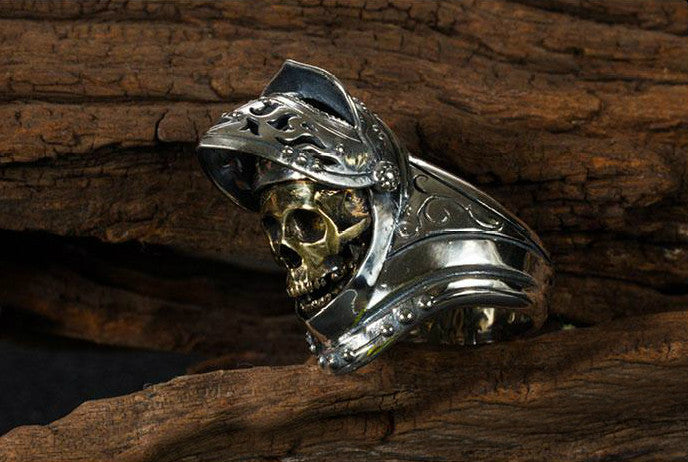 Masked Ghost Knight Skull Ring - Holy Buyble