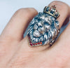 Crowned Lion King Ring - Holy Buyble