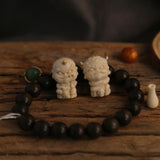 Little Devil Horned Skull Pendant Bracelet guru bead
