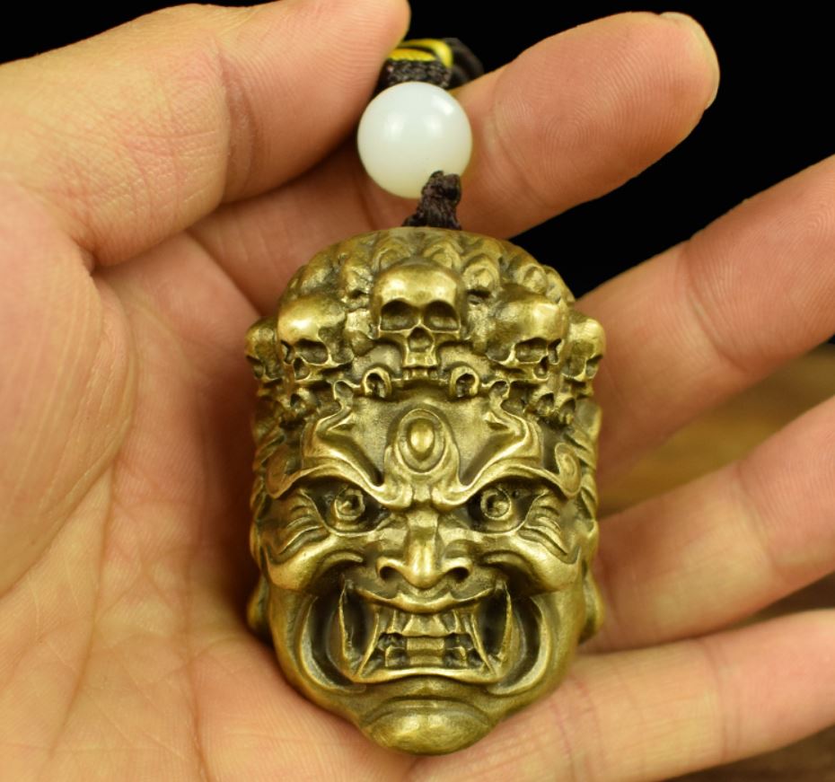 Mahakala Skull Key Ring Key Chain Pendant