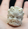 Mahākāla God of Fortune Mammoth Ivory Fossil Ring - Holy Buyble