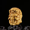 Mahākāla God of Fortune Yellow Box Wood Pendant - Holy Buyble