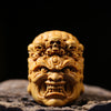 Mahākāla God of Fortune Yellow Box Wood Pendant - Holy Buyble